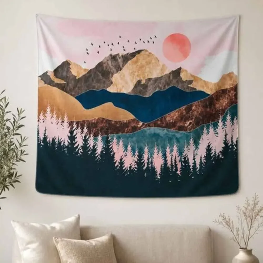Large Mountain Landscape Wall Tapestry